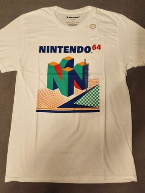 Nintendo 64 T-Shirt, New, Mens Size Medium, White, N64, Classic Game Console